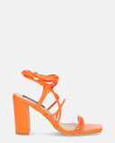 MARISOL - orange heeled sandals with laces