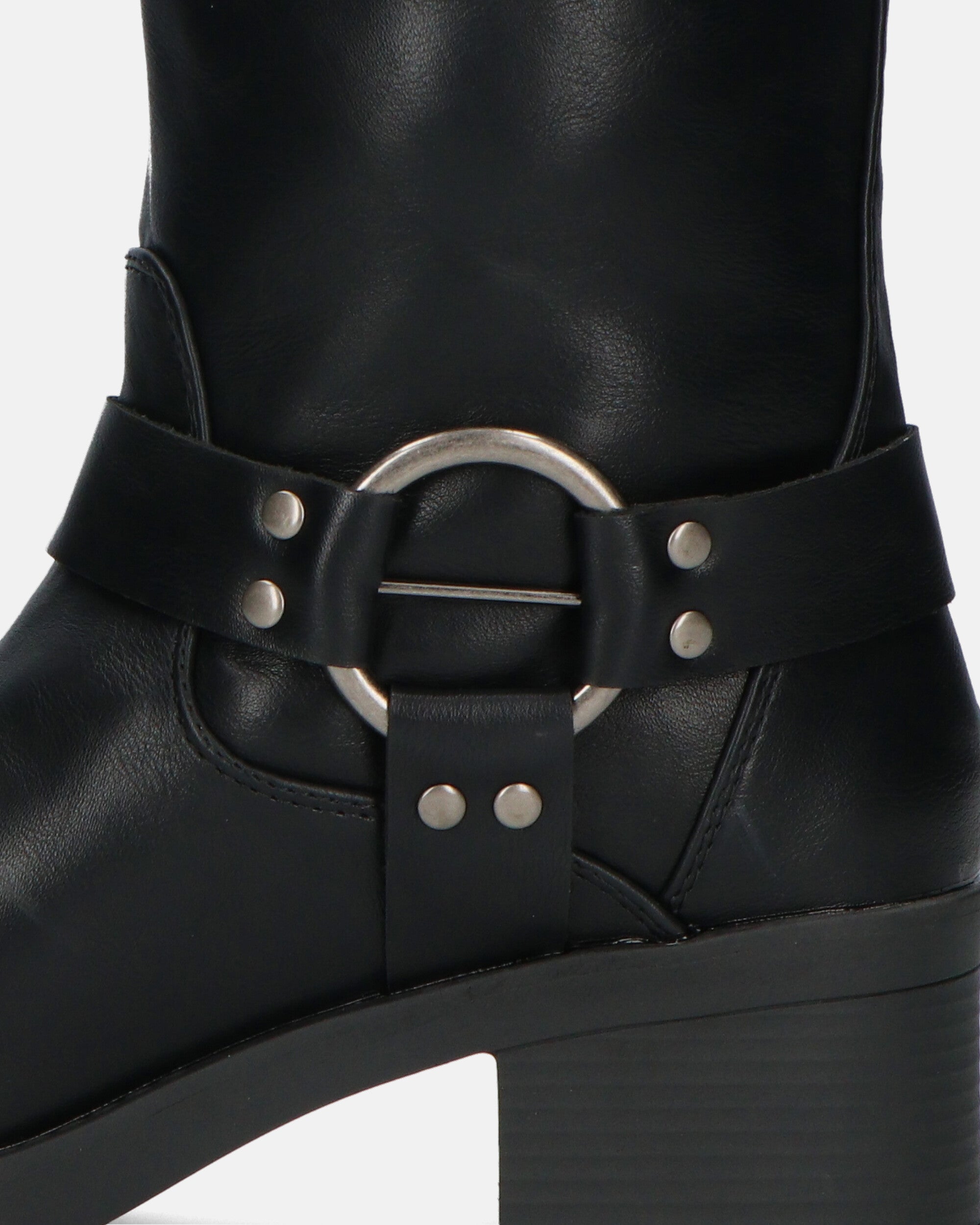 RISA - black ankle boots with straps and buckles