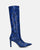 CAROLINE - long heeled boots in blue snake