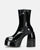 MYA - platform ankle boots with high heels in black glassy