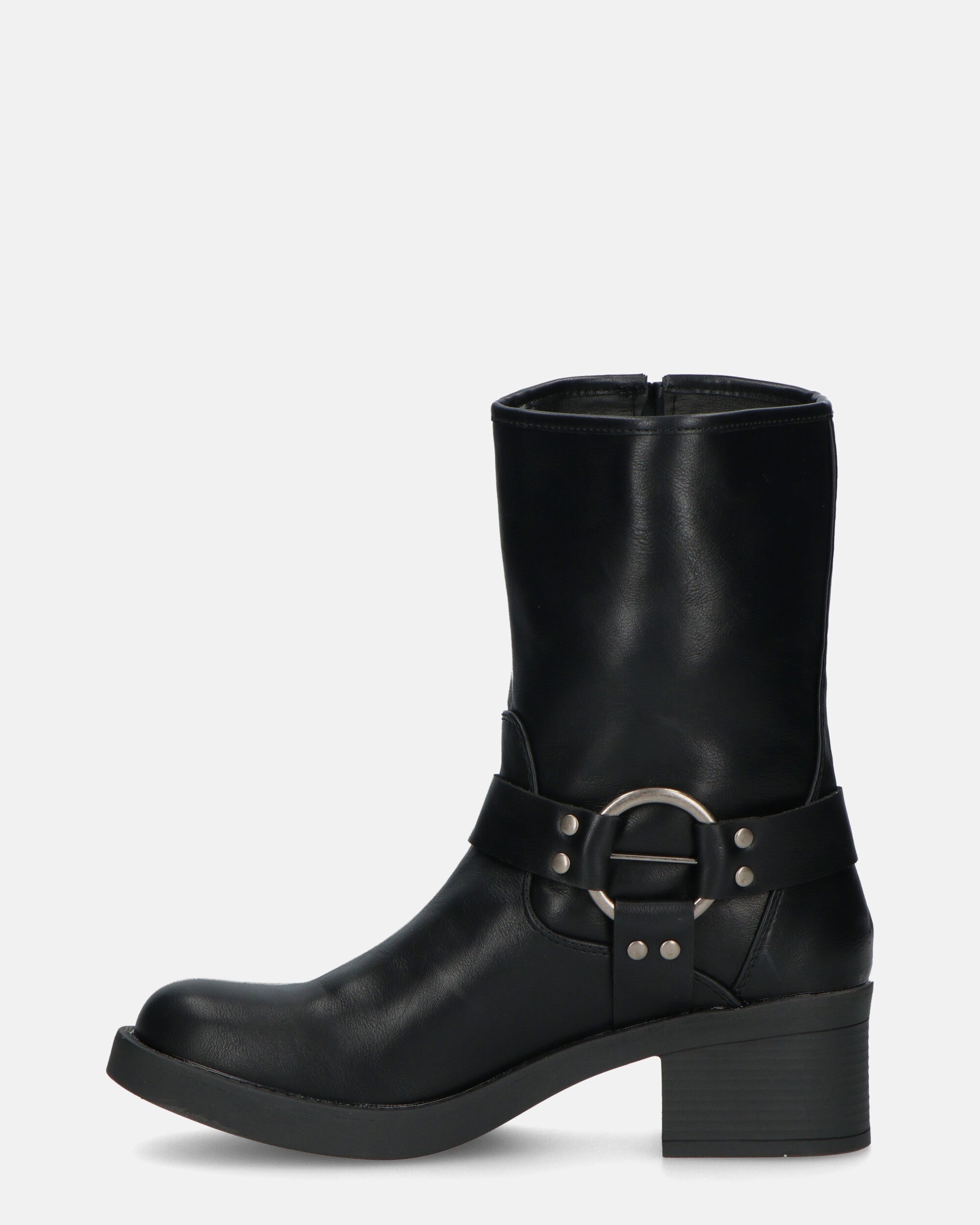 RISA - black ankle boots with straps and buckles