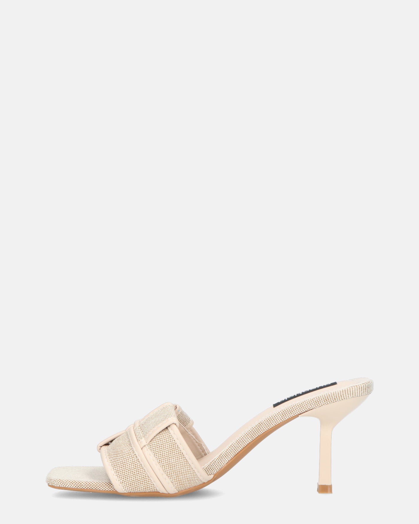 SABINA - beige fabric sandals with heels