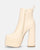 SOLEDAD - beige PU high heel ankle boots