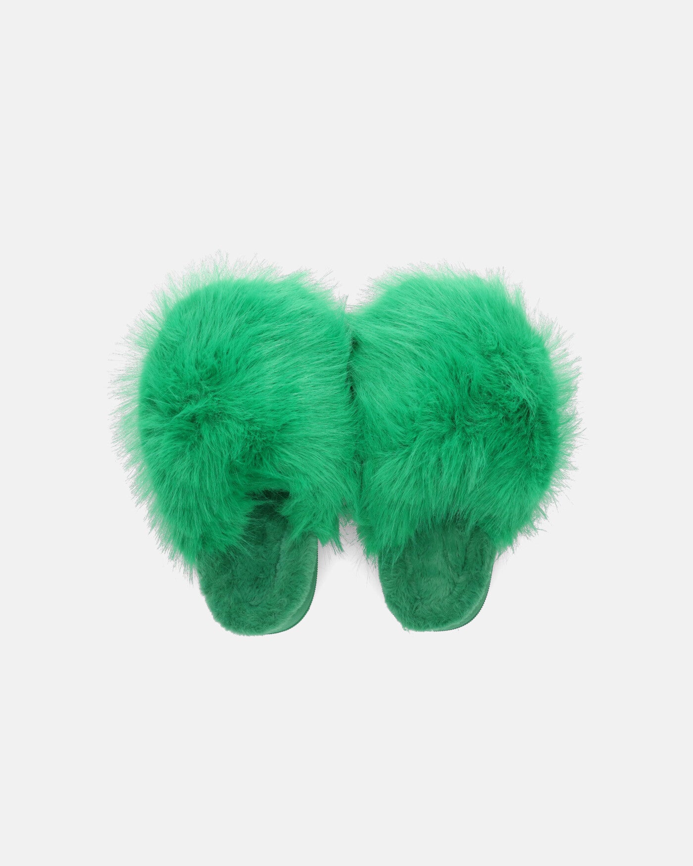 STAFFI - green fur slippers