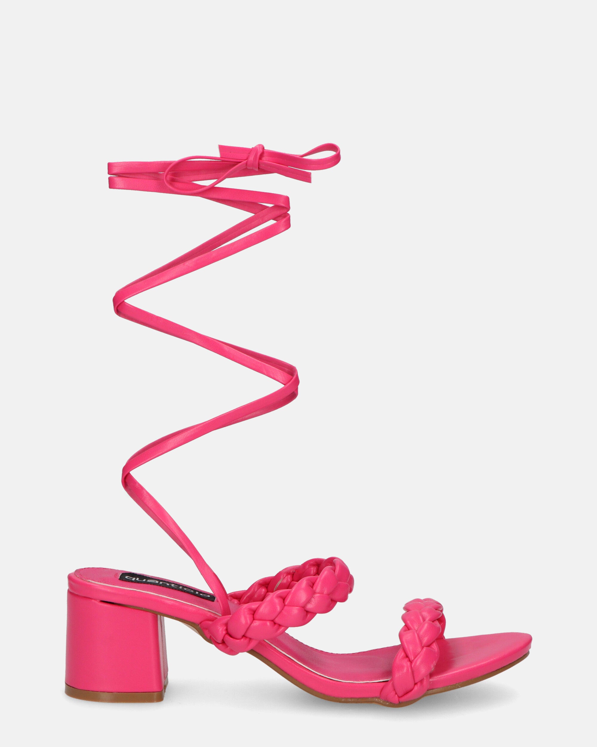TARISAI - fuchsia faux leather sandals with laces