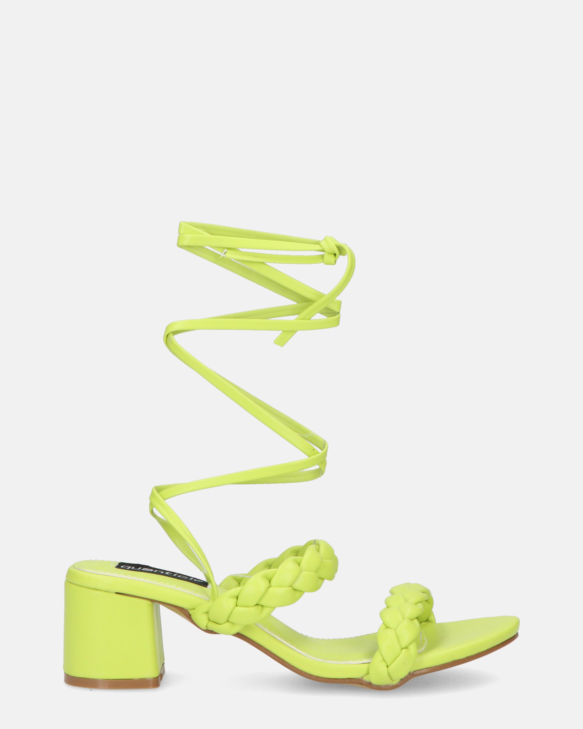 TARISAI - green faux leather sandals with laces