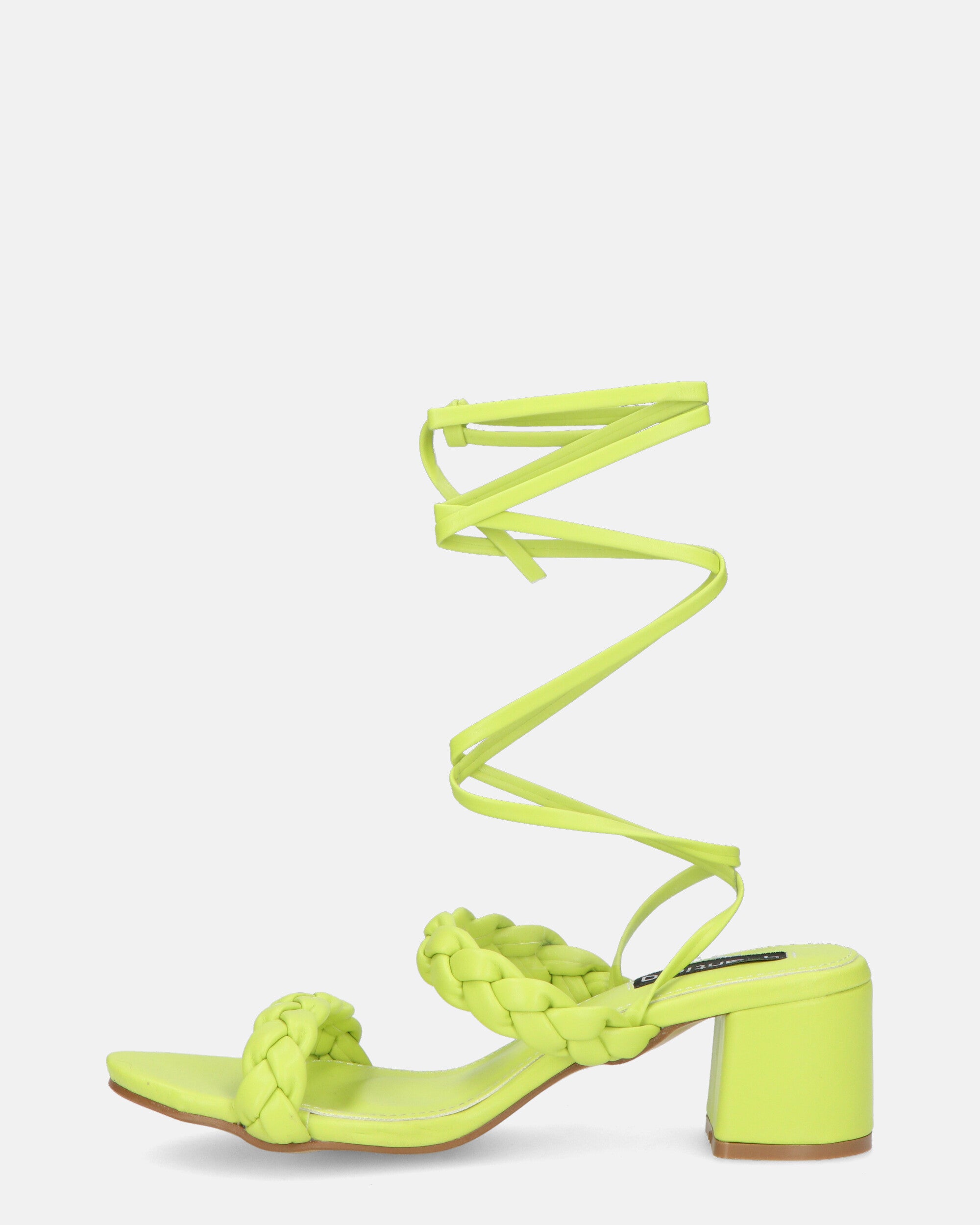 TARISAI - green faux leather sandals with laces