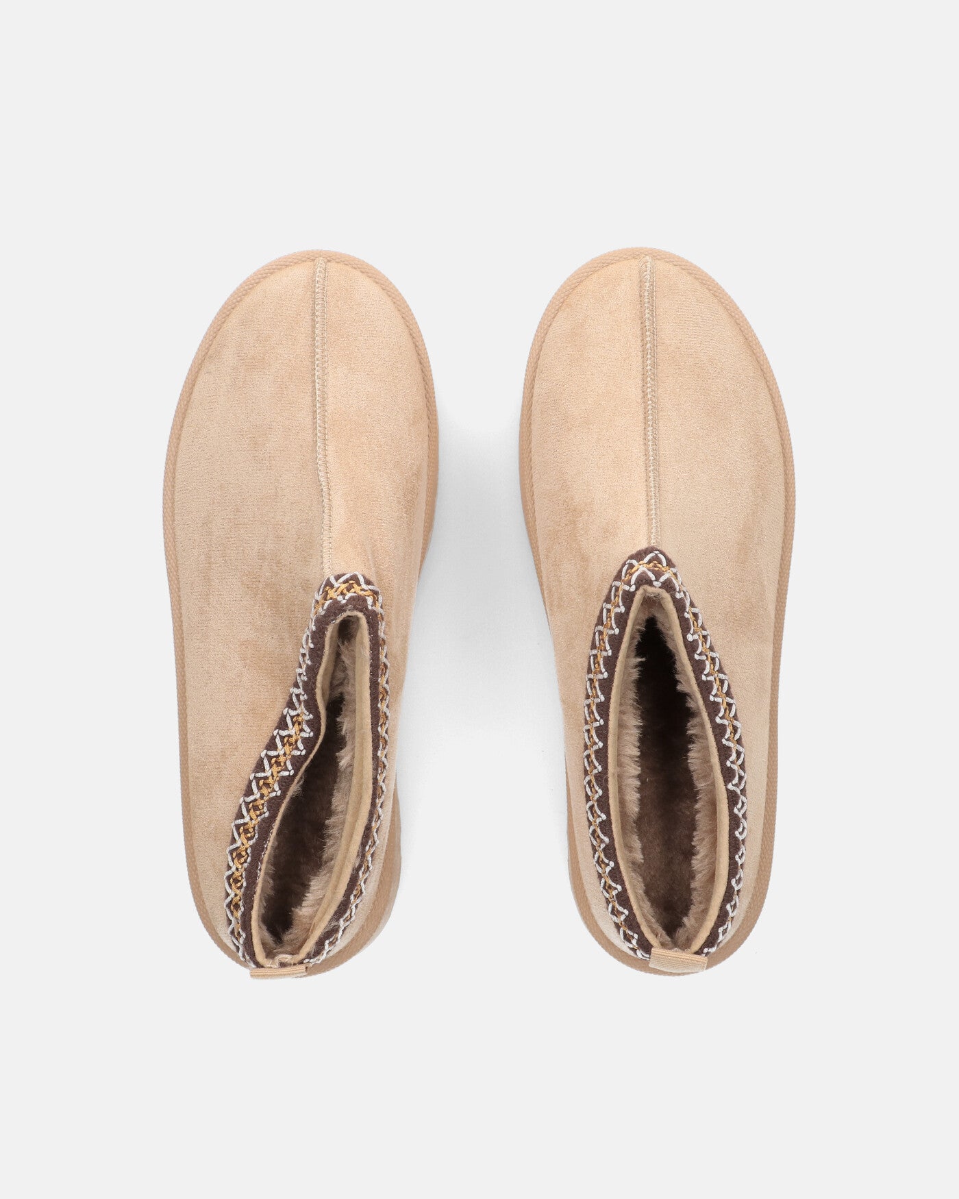 ZELDA - beige suede platform slippers