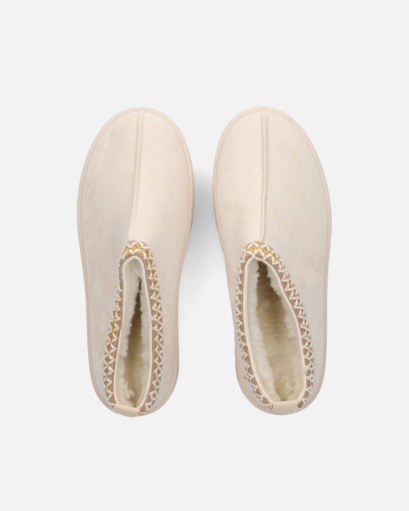 ZELDA - light beige suede platform slippers