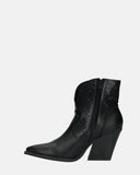 MAXINE - black perforated ankle boots with zip