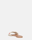MARILIA - light beige slippers with embroidered decorations and brown sole