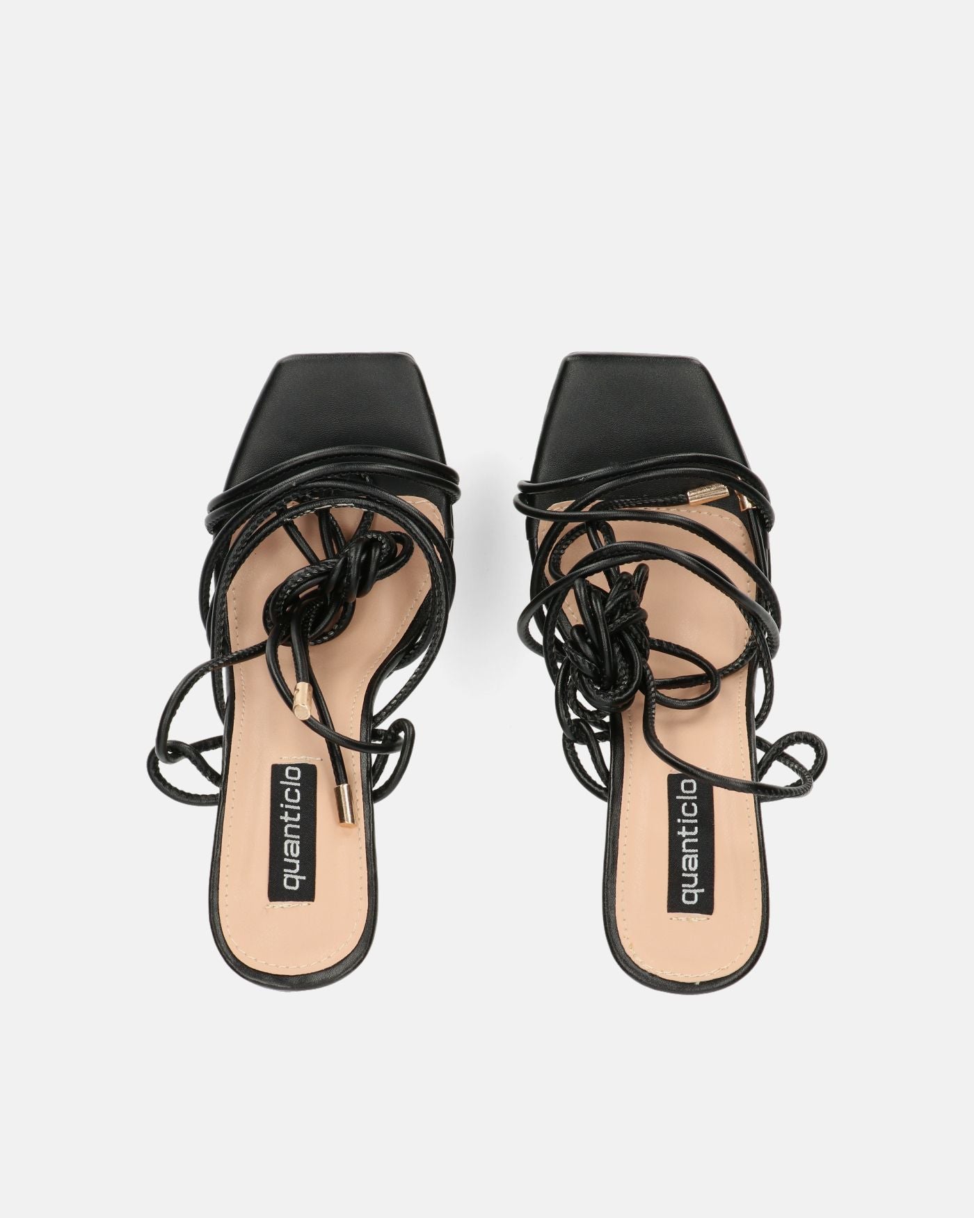 DELILA - black sandals with high heel and platform