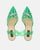 CONSUELO - green perspex heels with toe decorations