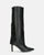 ELGA - heeled boot in black faux leather with turn-up