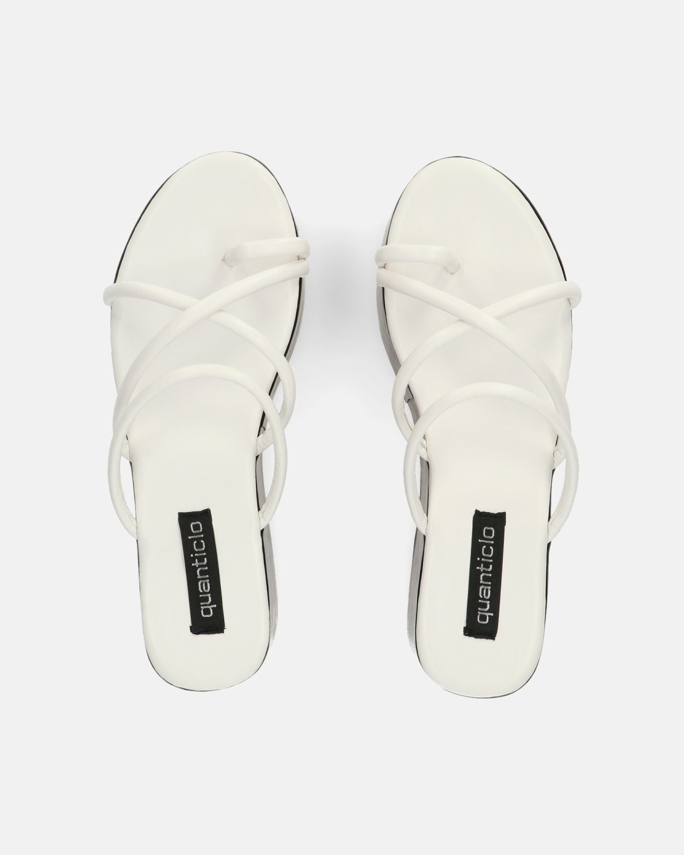 NASTACIA - white wedges with faux leather loops