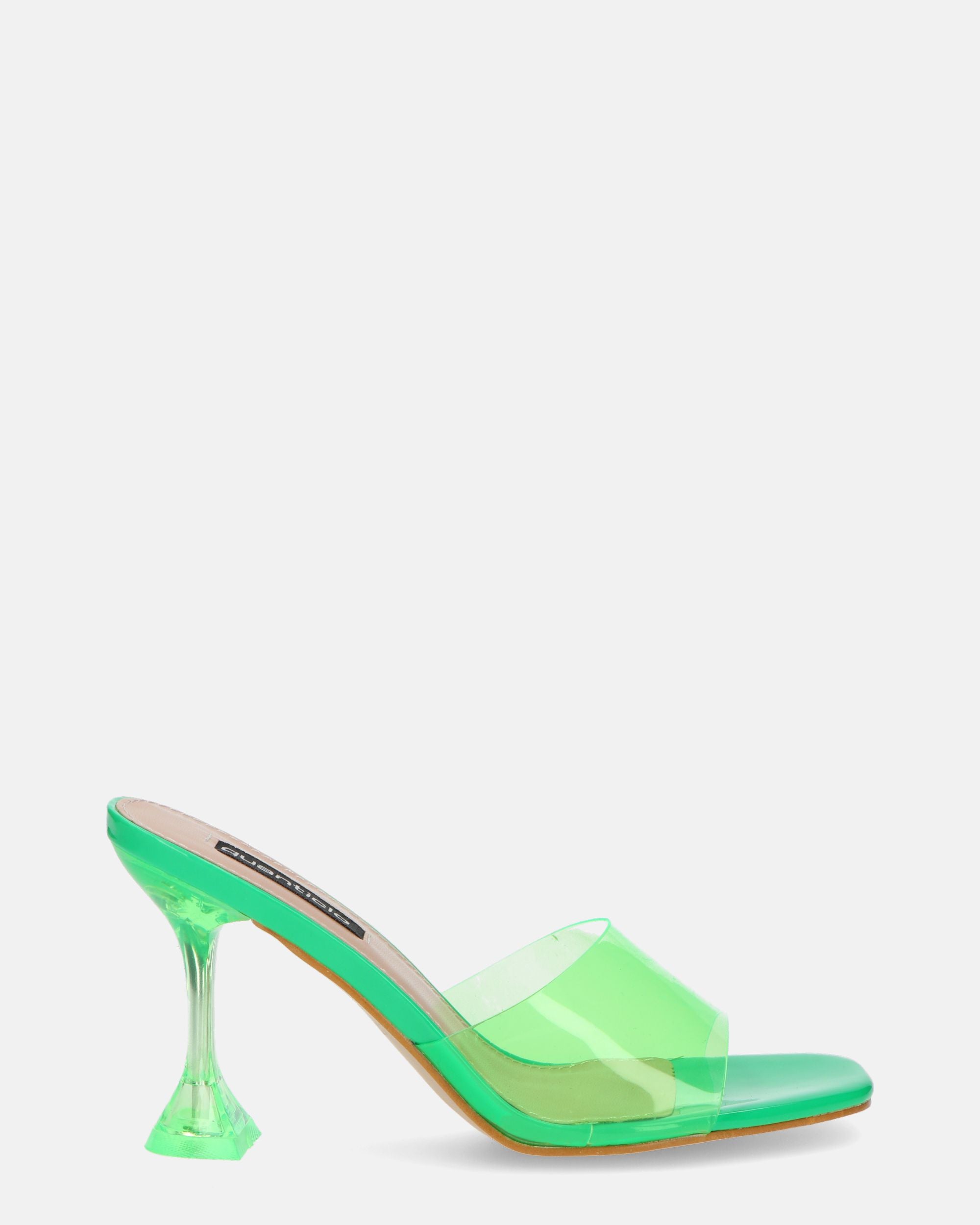 FIAMMA - green perspex heeled sandal with PU sole