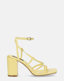 OKSANA - sandals with heel and strap in yellow PU