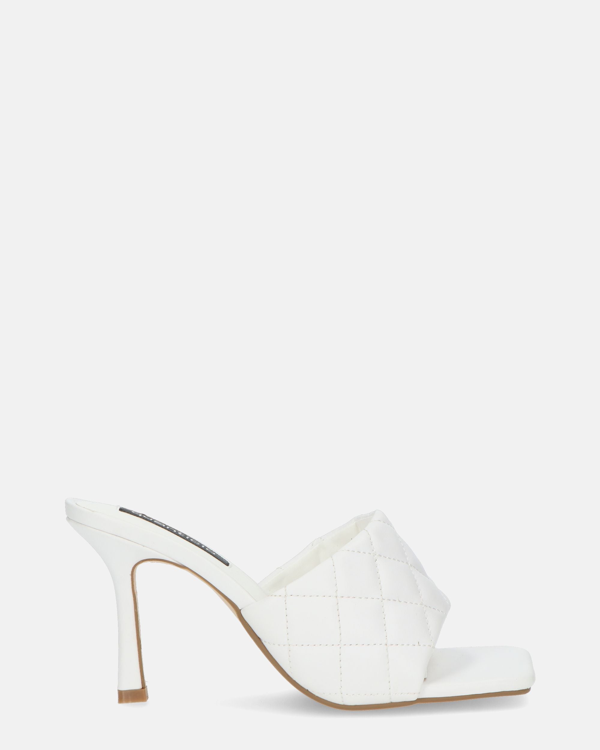 GABY - white stiletto heel with band and stitching