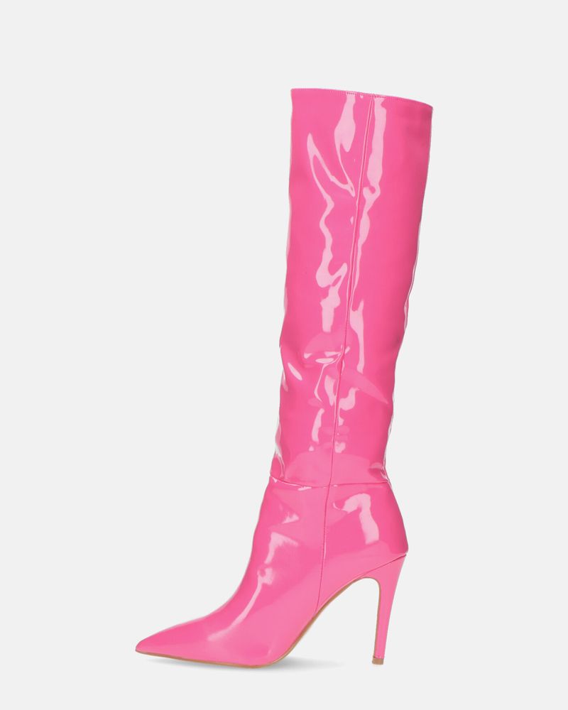 LOLY - fuchsia glassy heel boot