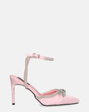 MARETA - pink sandals with faux leather laces