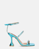 TAHLA - blue pu sandal heel with silver gems