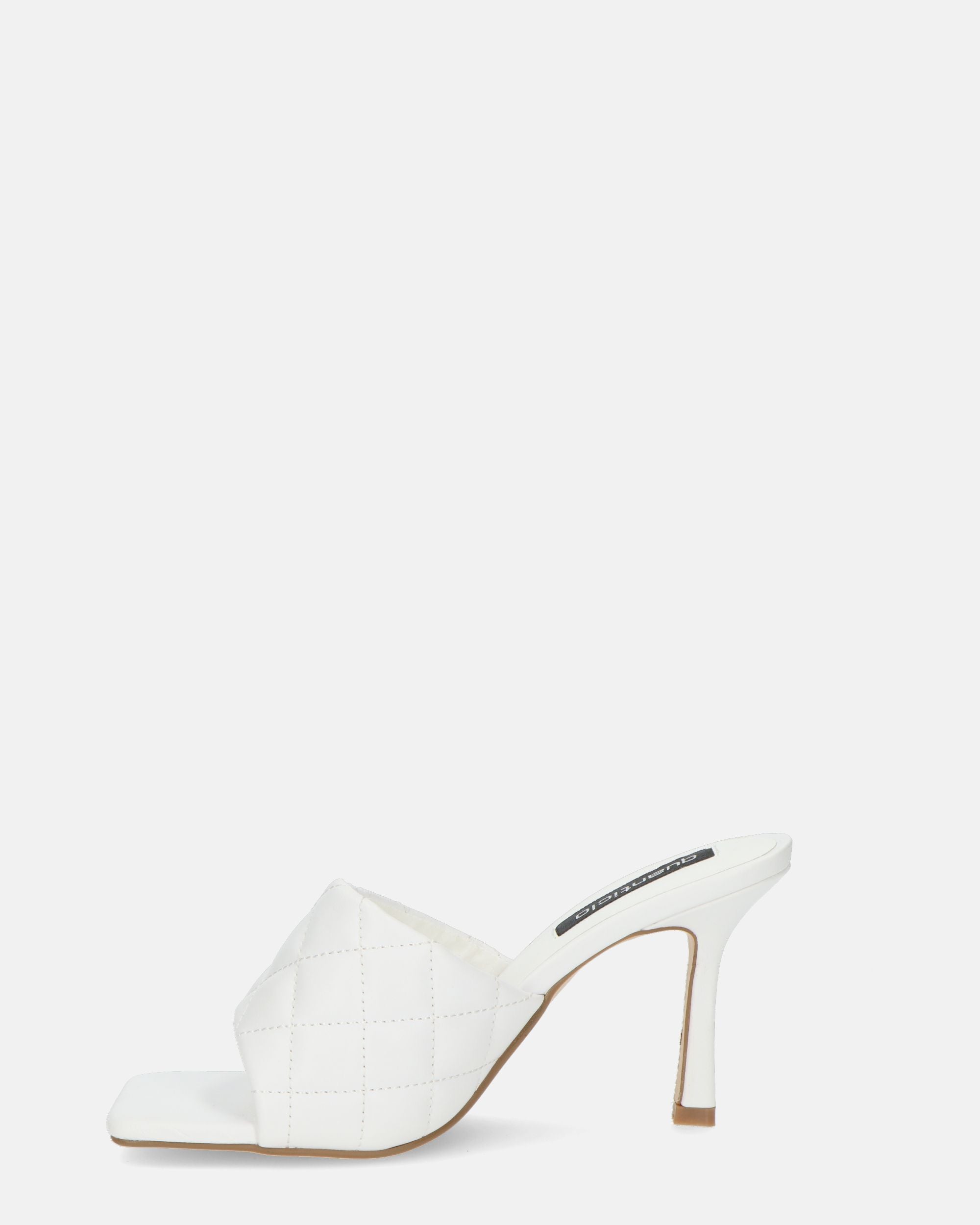 GABY - white stiletto heel with band and stitching
