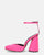 MAYBELLE - fuchsia lycra sandals with cylindrical heel