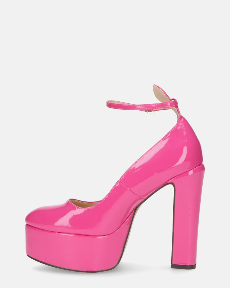 SOLEIL - high-heeled shoes in fuchsia glassy