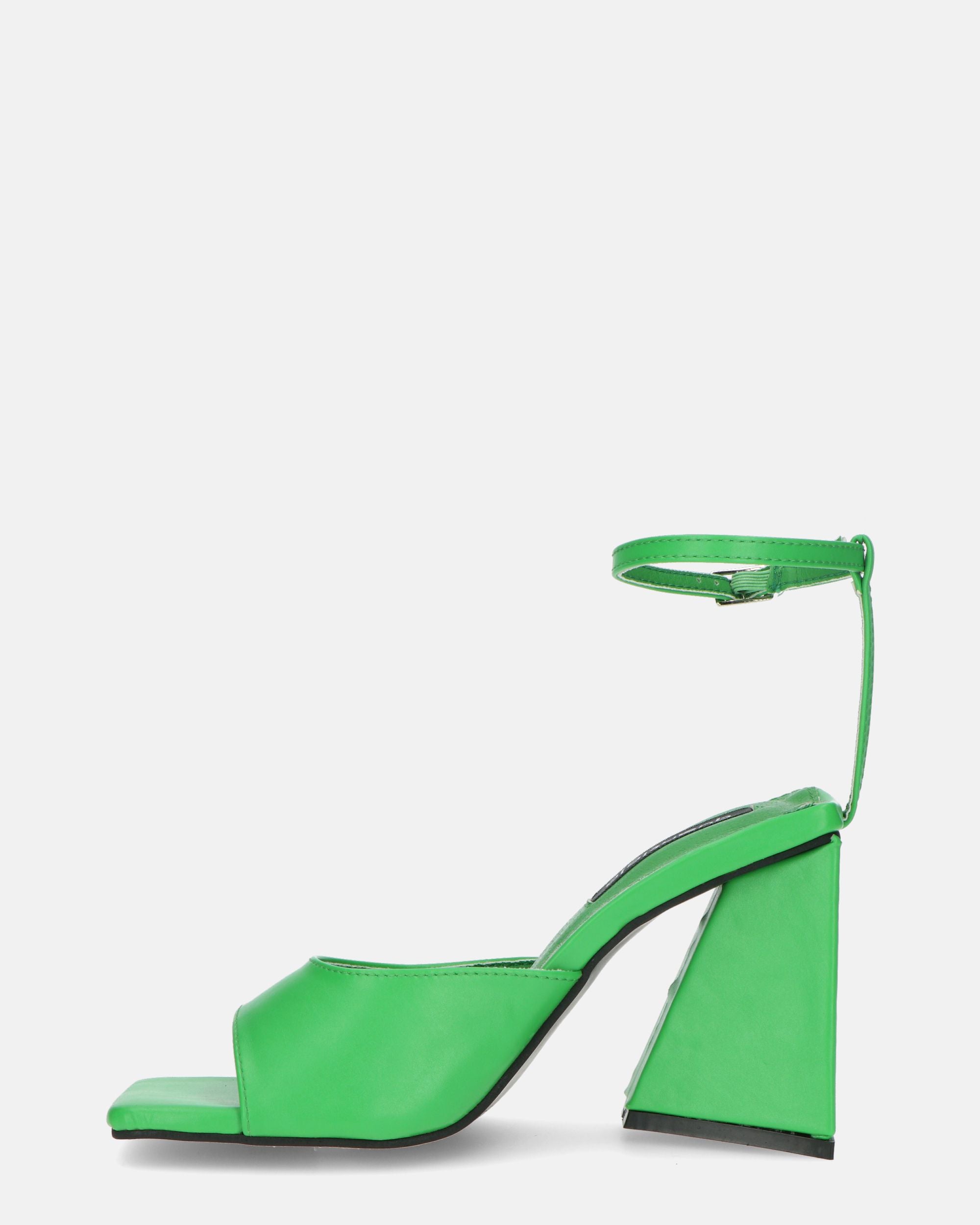 KUBRA - sandals with strap in green PU