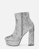 EMILY - grey velvet ankle boots