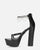 ALISIA - heeled sandals in black pu with decorations