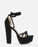EMMA - platform lace up heels in black