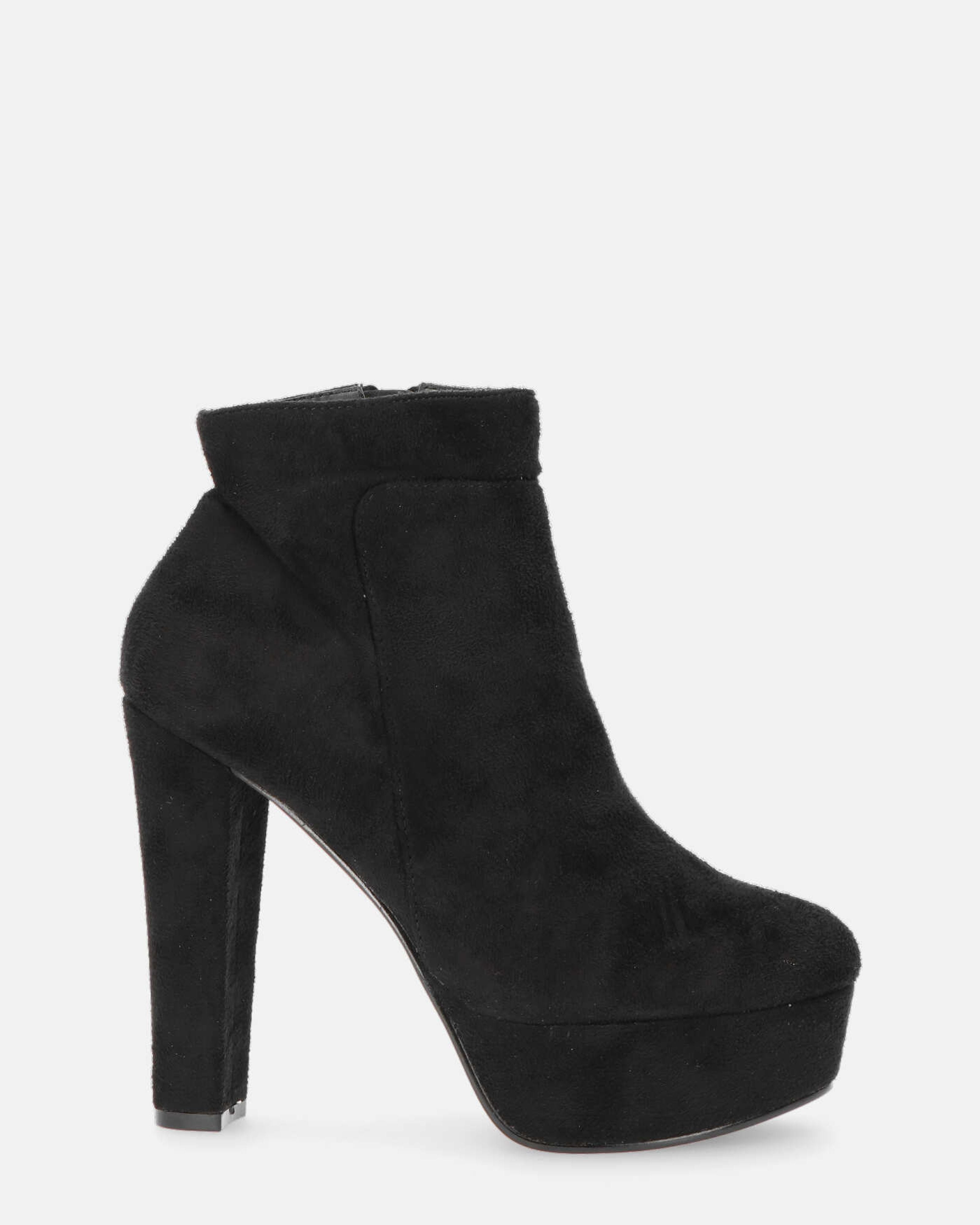 KYRA - heeled ankle boots in black suede