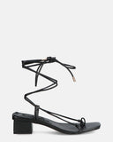  TARA - sandal with black heel and laces