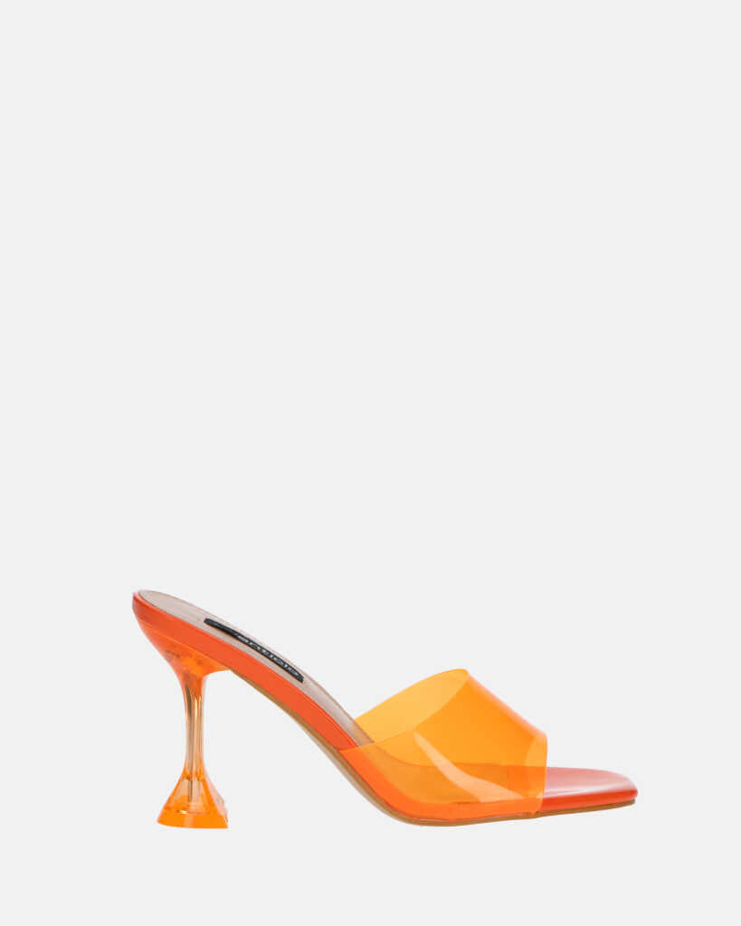 FIAMMA - orange perspex heeled sandal with PU sole