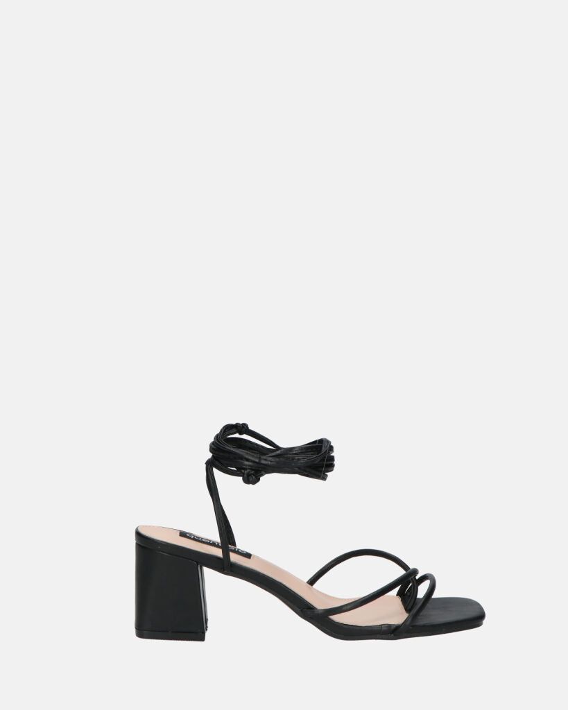 HOARA - heeled sandals in black PU