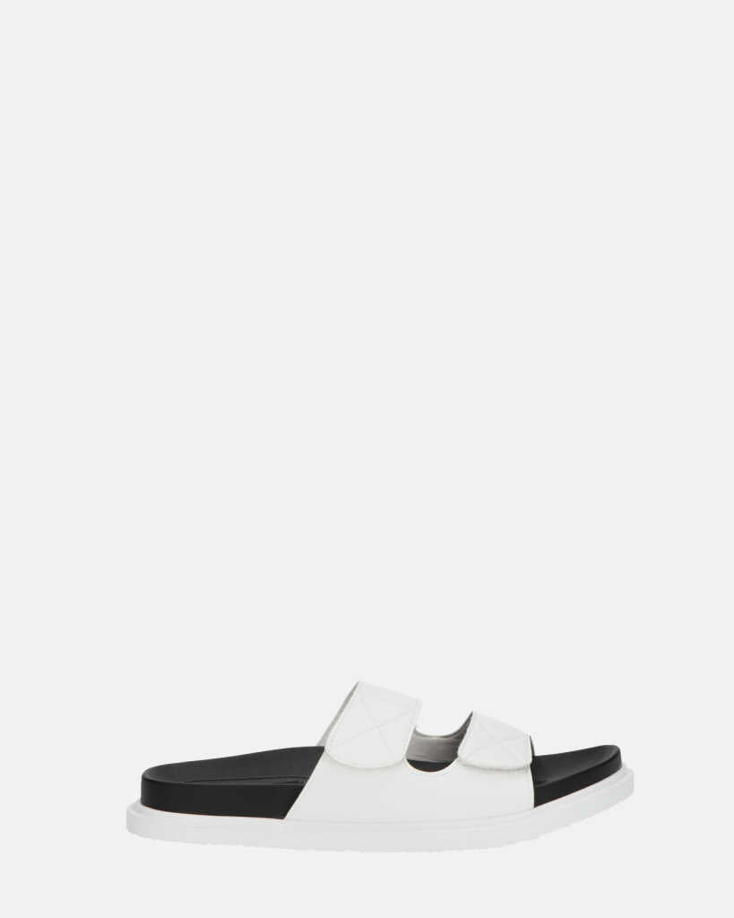 NUHA - white sandals with velcro closures