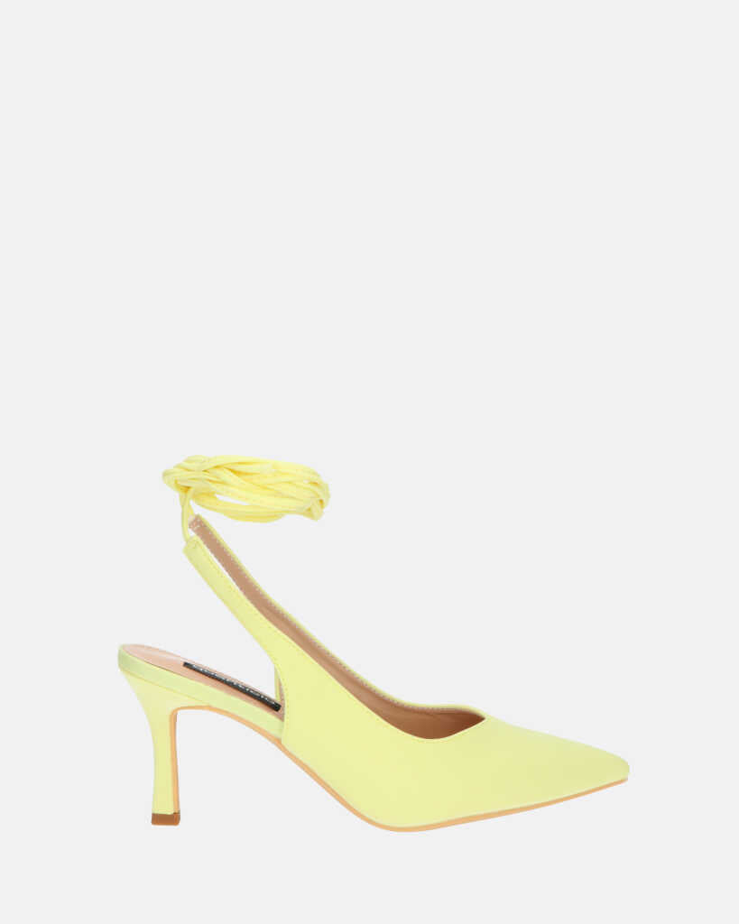 IOLE - yellow lycra stiletto heel shoes