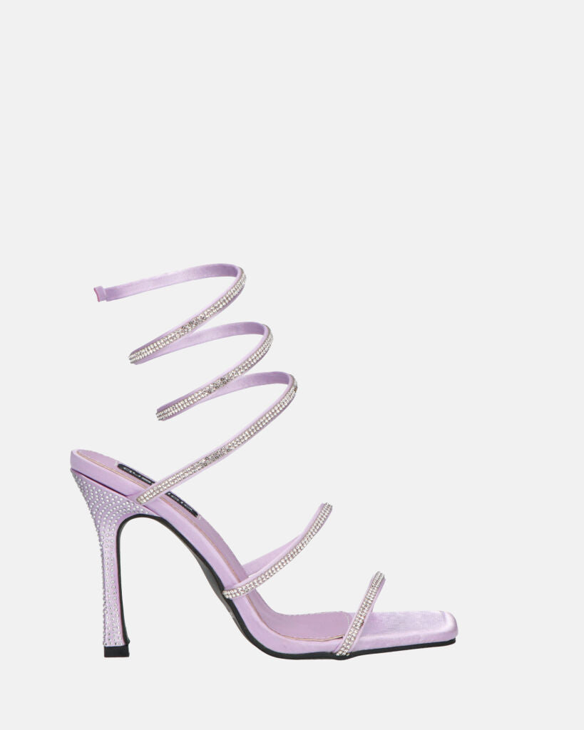NORA - purple spiral high heels with gems