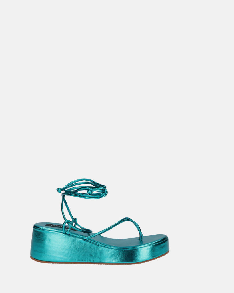 COHILA - aquamarine glassy platform sandals