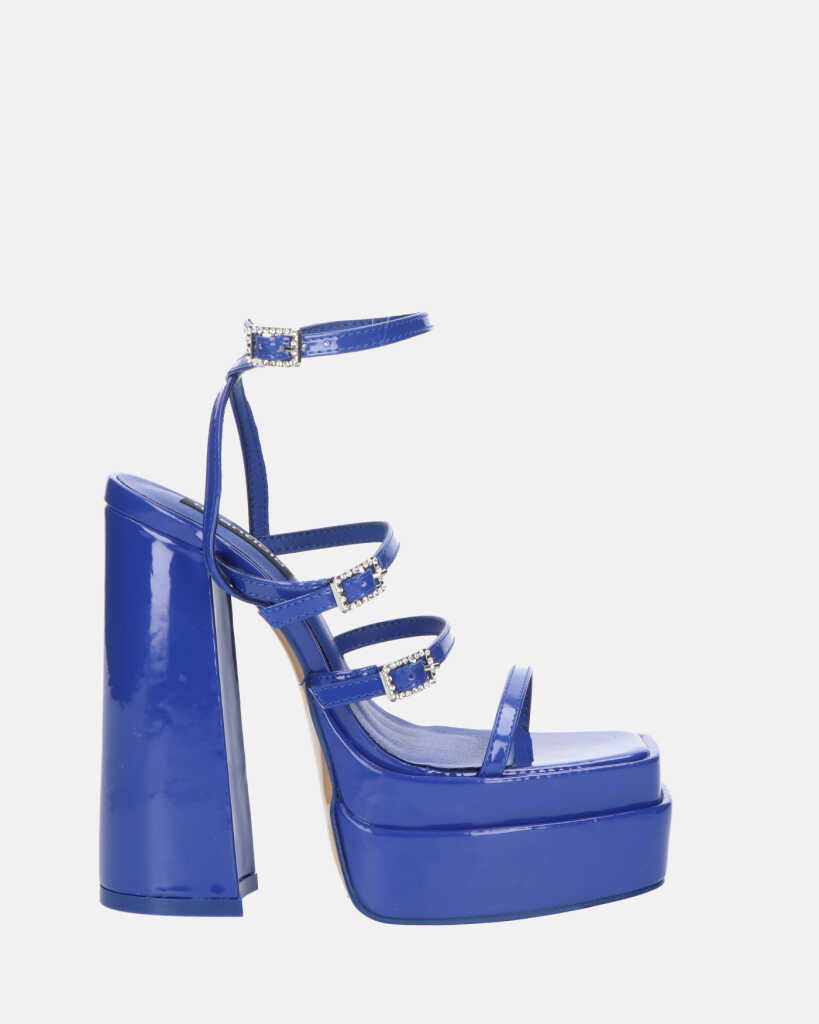 TEXA - sandals with strap and high heel in royal blue