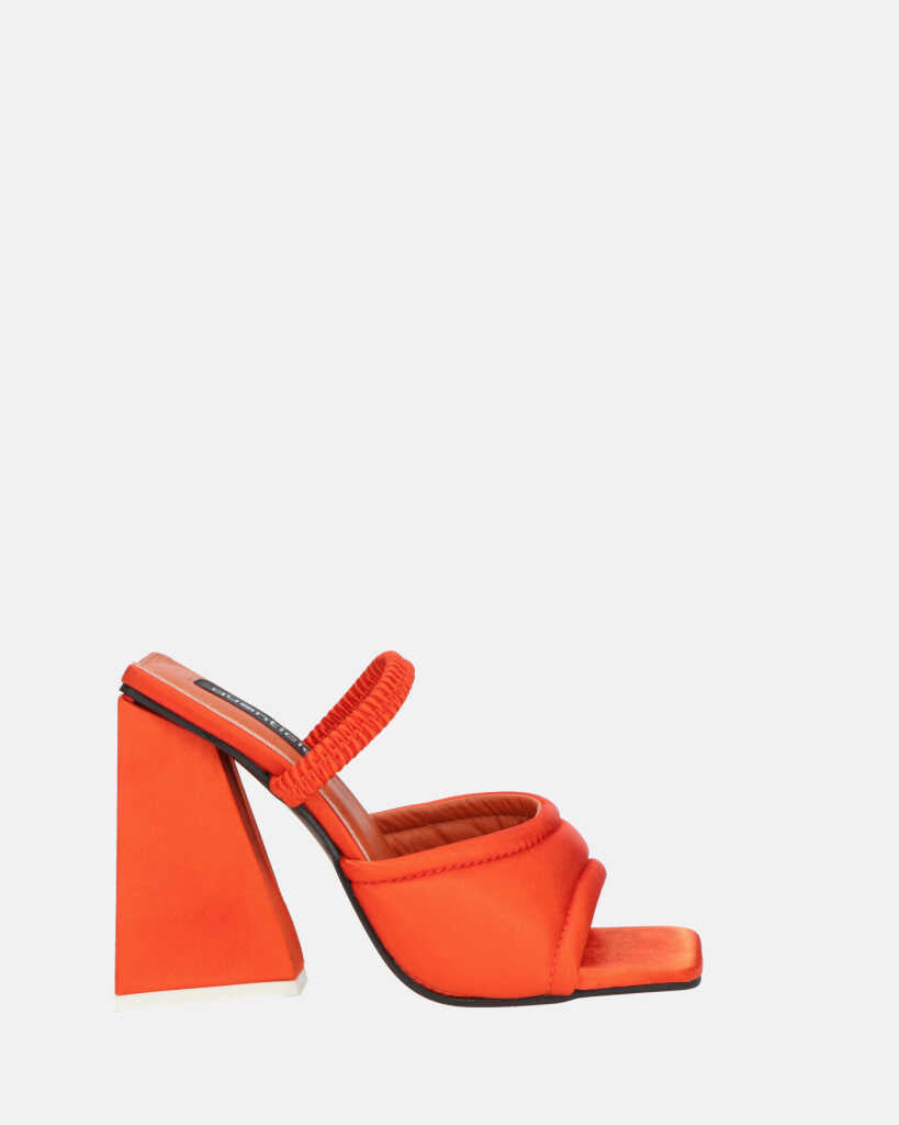 EMMI - orange heeled sandals with elastic