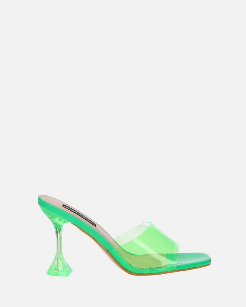 FIAMMA - green perspex heeled sandal with PU sole