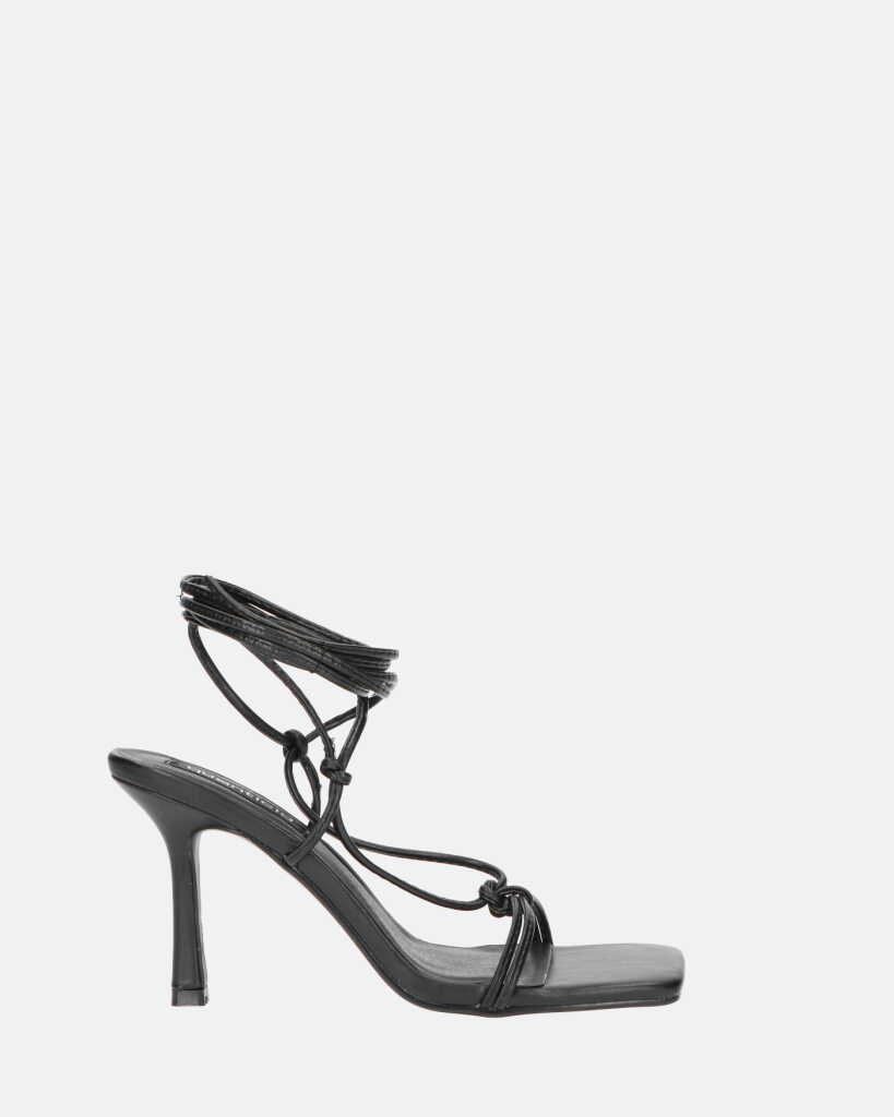 DOLLY - black stiletto heel with laces